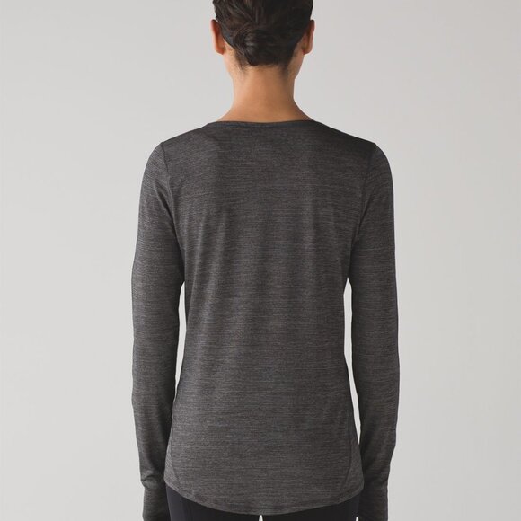 BNWT Lululemon On Track Long Sleeve Heathered Black - size 8 - Picture 3 of 13